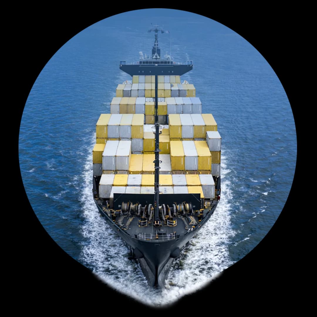 Cargo ship at sea