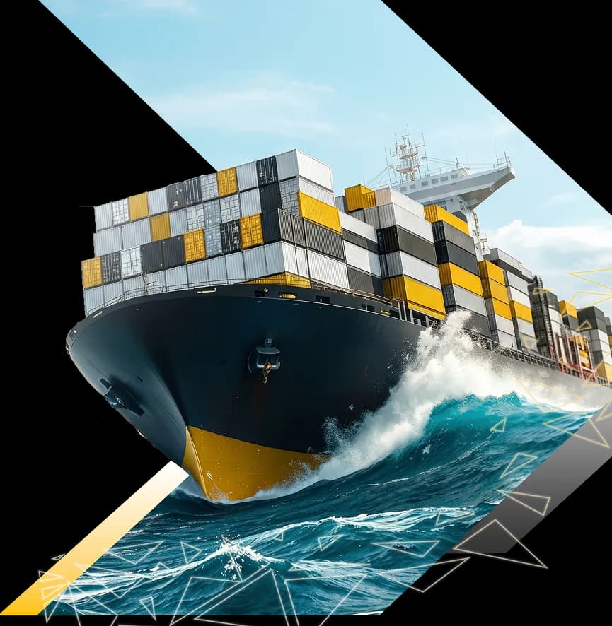 Ocean freight ship with containers